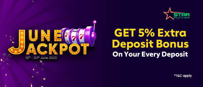 June Jackpot – Get 5% Extra Deposit Bonus